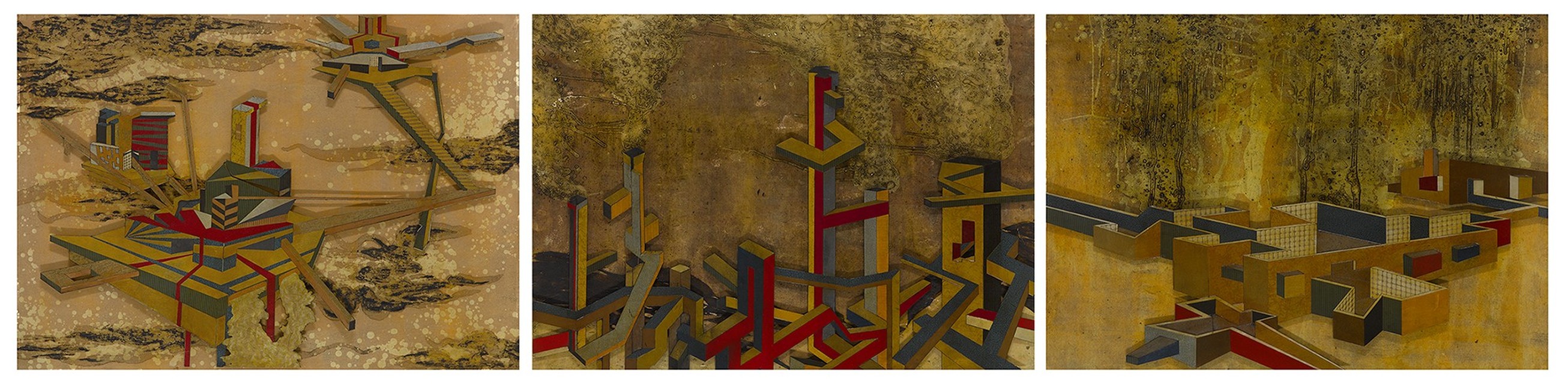 方向感系列作《方向感-縹緲的真實》、《方向感-煙滅的消逝》、《方向感-壓迫的暢遊》