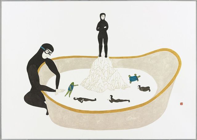 山水泳情圖