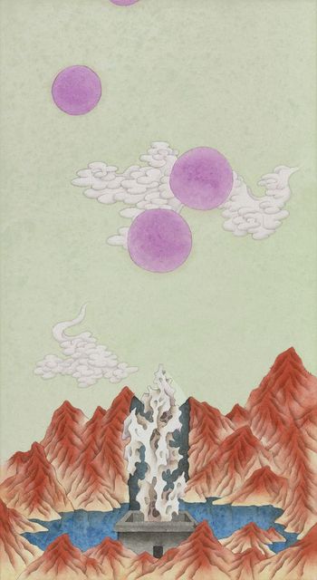 落日下的太湖石