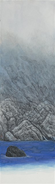 白岩石壁