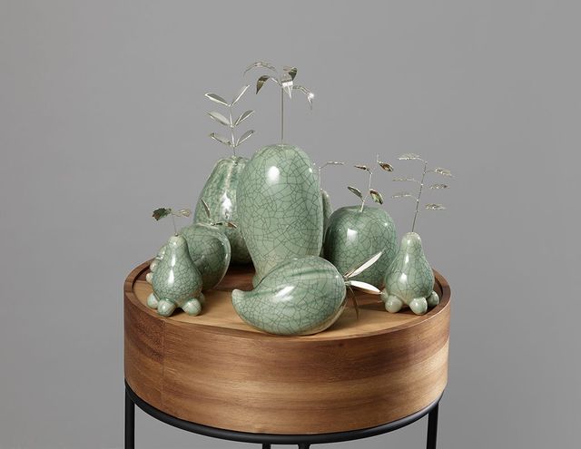 發穎清供 – 金煌、林菝仔、蜜棗、五指茄、仙桃、佛手柑